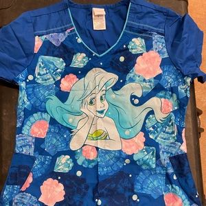 NWOT Disney Ariel Scrub top